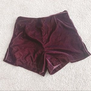 Free People velvet purple high rise shorts